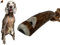 Hirschhorn Einzelton-Pfeife ca. 7-10cm, mit Leder-Pfeifenband