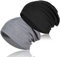 TSKNOMO 2 Stück weiche Baumwoll-Slouchy-Mütze, Dehnbare Beanie-Hüte Baggy Skull Cap Chemo-Hüte für Männer und Frauen