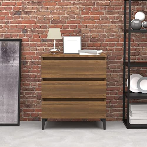 WIFESE Sideboard Braun Eichen-Optik 60x35x69 cm Komodenschrank Küchenschrank Mit Schubladen Schmal Für Wohnzimmer, Küche, Flur
