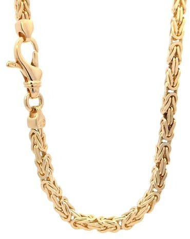 hoplo holzenplotz Goldkette Königskette Halskette Breite 3,0 mm massiv 585-14 Karat Gold, Kettenlänge:70 cm Herrenkette