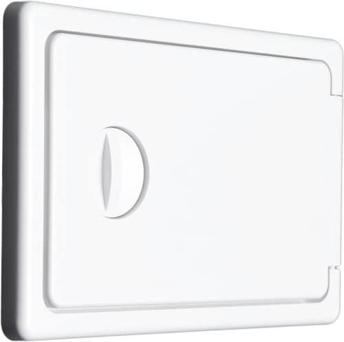 SYSTERM Universal Inspektionsdeckel Außenmaße 15 x 10 cm zu öffnender dünne Revisionsdeckel. Grundlegende öffenbare Revisionsklappe. ABS-Kunststoff Weiß (15x10 – OPI 15/10)