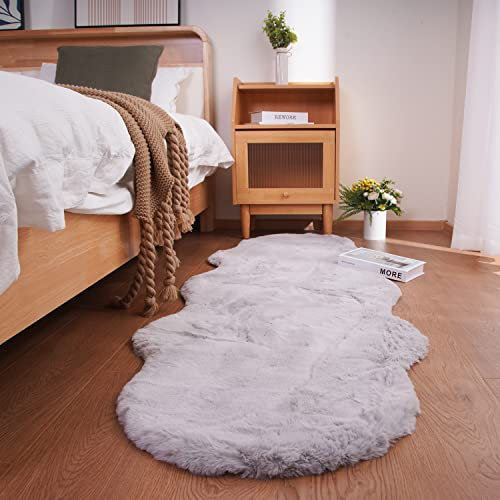Ghouse Home Teppich Wohnzimmer Kinderzimmer Schlafzimmer Deko Grau 60x180 cm Kurzflor Flauschig rutschfest Carpet Waschbarer Flur Teppich