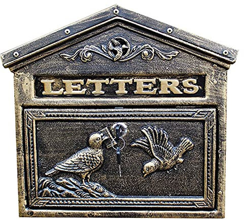 Briefkasten Vintage Aussenbriefkasten, Wandbriefkasten Briefkasten Briefkasten Antik Oxidfarbe Gusseisen Braun/Blau