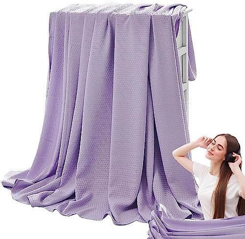 SHAIRMB Sommerdecke, KüHldecke, DüNn, Atmungsaktiv Weiche, Leichte Decke, Bambus-Mikrofaser KüHldecke, Hautfreundlich KüHldecke FüR Bettsofa,Lila,200 * 230cm