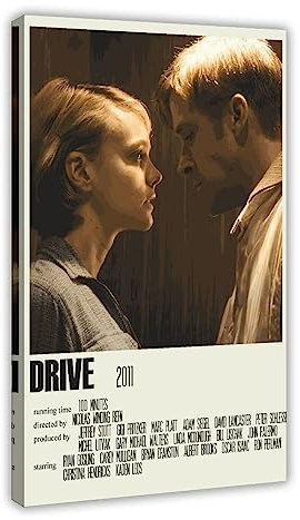 EDSC Movie Drive Vintage Poster Leinwand Poster Wandkunst Dekor Druck Bild Gemälde für Wohnzimmer Schlafzimmer Dekoration Rahmen: 60 x 90 cm