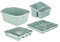 M1SS SILVER SAGE - 4 Piece Casa Plastic Kitchen Set (38cm Rectangular Bowl, Large Cutlery Tray, Large Dish Drainer & Sink Tidy) Perfect for Kitchen Organisation Home and Restaurants