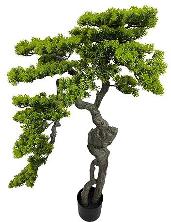 AfanD Künstlicher Bonsai-Baum, Wacholder, Kunstpflanze, für den Innenbereich, 109,2 cm, Größe 3.5ft, Grün