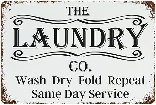 Vintage the Laundry Co. Wash Vintage Metall-Blechschilder, Retro-Garagenschilder für Männer, Wanddekorationen, alte Auto-Shop-Poster, Öl- und Tankstellenschild, Männerhöhle, Dekoration, 20 x 30 cm