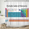 ASDCXZ Periodensystem Duschvorhang 180x180 cm, Bad Waschbar Duschvorhänge, Modern Einfachheit Bunt Periodensystem Weiß Polyester Textil Wasserdicht Badevorhang für Badewanne mit 12 Haken