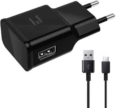 Android Handy Ladegerät, 15W 1Pack USB C Fast Charger mit 1.2M Ladekabel für Samsung Galaxy S21/S20/S10/S9/S8/A13 A14 A32 A33 A34 A52 A53 A54 M54 M53 M34 M33, Android Ladestecker