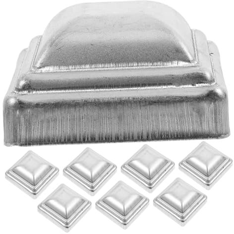 HEMOTON 20pcs Post Cap Outdoor Deck Fence Post Cover Cap Over The Door Coat Rack Column Fence Post Topper Metal Balusters Fence Post Finials Picket Fence Deckle Square Concrete Iron Sheet
