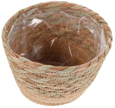 Parliky Geflochtener Blumentopf Rattan-bodenvase Geflochtene Rattanvase Papierkorb Dekorative Blumenvase Baumpflanzer Pflanzkörbe Für Zimmerpflanzen Mehrzweckkorb Spielzeug Gras Anlage