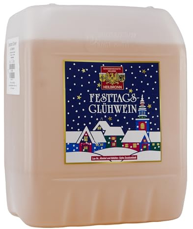 WZG Glühwein Weiß 10L Kanister – Weißer Glühwein für Großveranstaltungen | Trinkfertig gewürzt, von der Genossenschaftskellerei Heilbronn – für 40+ Gäste