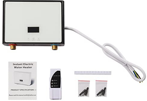 NaMaSyo Elektrischer Durchlauferhitzer 5500W 220V Warmwasserbereiter Instant Klein Durchlauferhitzer mit LED Temperaturanzeige Tankless Water Heater Für Bad Küche Badezimmer Square (A)