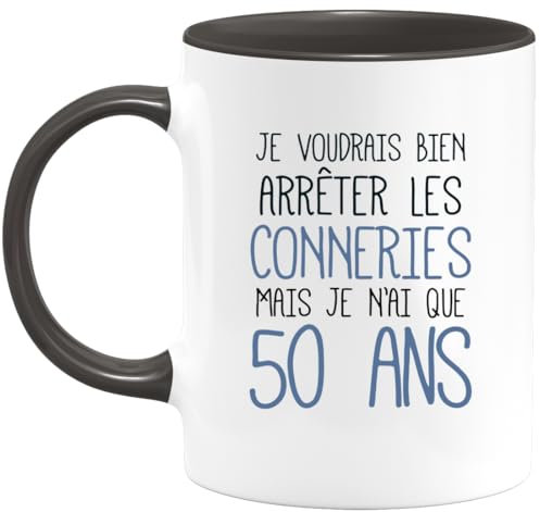 quotedazur - Taza de cumpleaños de 50 años Rigolo Divertido – Taza Fun Idea Regalo Cumpleaños 50 años Hombre Mujer Humor Original