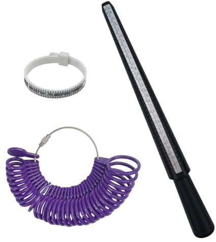 Baxcdyswe 3 PCS Set di Misuratori per Anelli, Misuratore Anelli per Misurazione del Diametro Degli Anelli Misurazione Della Dimensione Dito, Gioielli Strumenti Taglie Standard per Regno Unito, USA, UE