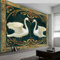 Wandtapete Jugendstil-Geflügel-Schwan Fototapete, Retro Vliestapete Bild Dekoration Wand-Dekor, 300 x 210 cm (W x H) Tapete Panorama Poster Für Mädchen, Jungs Schlafzimmer Wohnzimmer