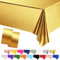 POPOYU 2Pcs Nappe Doré Plastique, 54x108 Pouces Rectangulaire, Imperméable pour Table Fête, Protection Noël, Picnic, Anniversaire, Jardin, Mariage, Décoration