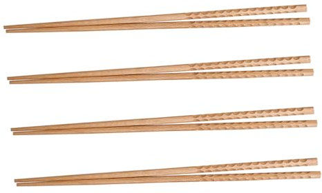 Alipis 4 Pares Palillos extendidos chopstick palillos grandes para cocinar palillo japonés palillos saibashi palillos decorativos palillos de fideos reutilizables palillo largo Haya