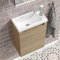 Zentrobad Premium Handwaschbecken mit Unterschrank 40 cm Eiche Natur