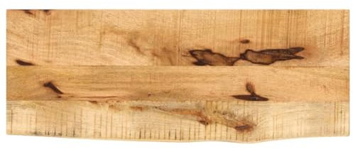 ShGaxin Tischplatte 80x20x2,5 cm Baumkante Massivholz Raues Mangoholz, Arbeitsplatte, Holzplatte, Schreibtischplatte, Waschtischplatte, Küchenarbeitsplatte - 370322