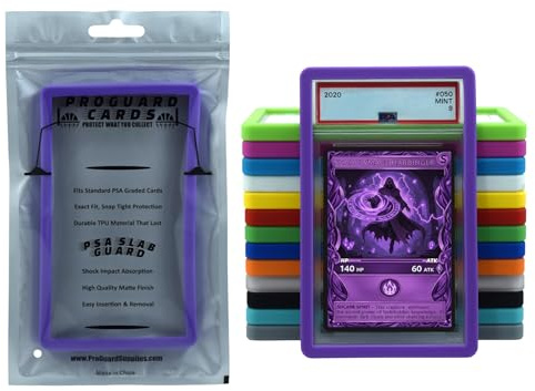 ProGuard Cards PSA Slab Guard Bumper for Standard PSA Graded Cards | Hard TPU, Exact Fit, Snap Tight Protection | Shock Absorption | Matte Finish PSA Slab Guard Protector (Purple)