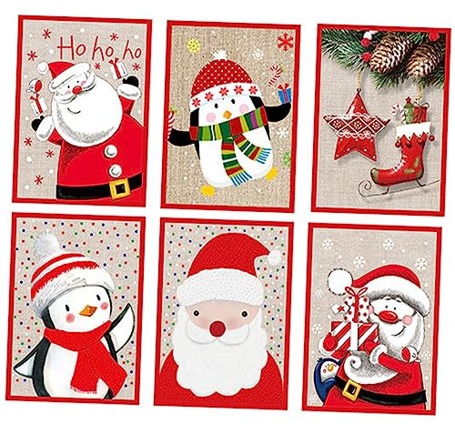 DIYEAH 6stücke Weihnachtsgrußkarte Kreative Weihnachtskarten Festivalgrußkarten Weihnachtsnachrichtenkarten Grußkarten Segenskarten Festivalkarten Festivalgrußkarten