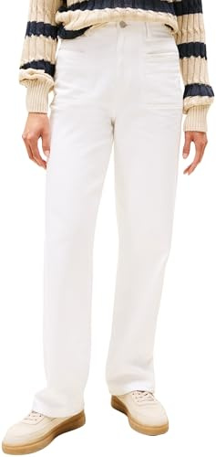 Tommy Hilfiger Damen Jeans Hose White Relaxed Straight High Rise, Weiß (White), 32W/31L