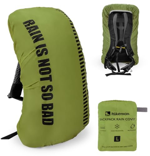 HIKEMAN Regenschutz für Rucksäcke Rucksackschutz Wasserdicht - Wasserdichter Rucksack Regenhülle,20L-30L Regenschutz Schulranzen für Wandern,Camping,Radfahren,Reisen und Schulranzen (Army Green, L)