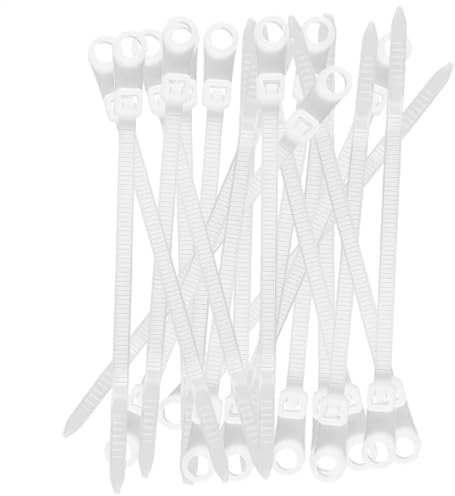 Electrical Head Zip Ties | Multifunctional Nylon Zip Ties with Screw Hole | 100x Reusable Cord Management Tool, Fastening Gadgets for Workshop