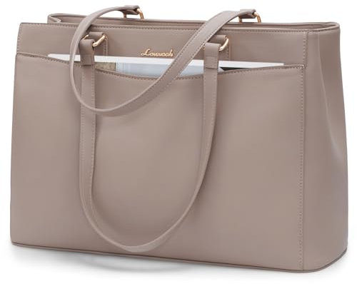 LOVEVOOK Laptop Bags for Women 15.6 inch, Large Handbags Work Women's Tote with Compartments, PU Leather Ladies Shoulder Hand Bag for School Office Business