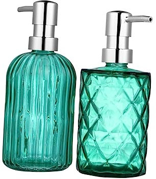 VICASKY 2pièces Flacon Verre pour Shampoing Distributeur De Liquide Flacon-Poussoir Verre Distributeur De Shampoing Flacon pour Liquide