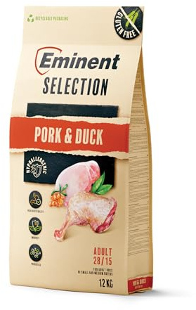 Eminent Selection Adult – Natürliches Hundefutter für ausgewachsene Hunde | Getreidefrei & glutenfrei | Rind & Lamm/Schwein & Ente | Für Sensible Verdauung & glänzendes Fell