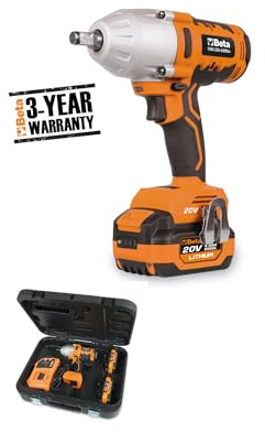 BETA 1984/K600 – Kit Avvitatore a Impulsi Reversibile 20V Brushless 600 Nm con Attacco 1/2, 2 Batterie 4Ah + 1 da 2Ah e Caricatore Rapido in Valigetta