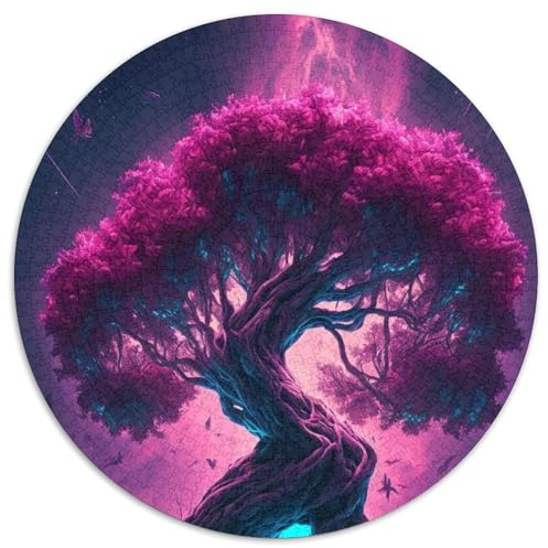 Puzzle rotondo da 1000 pezzi per adulti L'albero della vita, puzzle impossibili per adulti, regalo per la casa, gioco rompicapo (67,5x67,5cm)