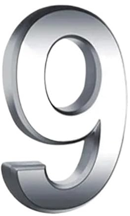 1pc 7CM 3D Numeral Door Plaque House Drawer Sign Plating Gate Digits Numbers 0-9 Apartment Office Hotel Room(Number 9)