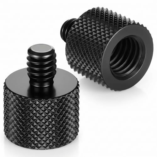 2 Stück Gewindeadapter, 1/4 auf 3/8 Adapter Stativ Schraube Adapters Aluminiumlegierung, Lichtstativ Doppelschraube Konverter Stativadapters für Kamera Mikrofonstativ Kamerastativ Lautsprecher
