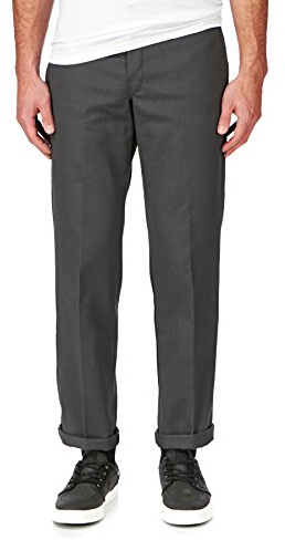 Dickies Men's Straight Work Slim Trousers, Charcoal grey - 38W x 32L