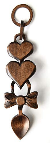 Large Special Occasion Love Spoon - Free Engraving of Names & Date on Welsh Love Spoons