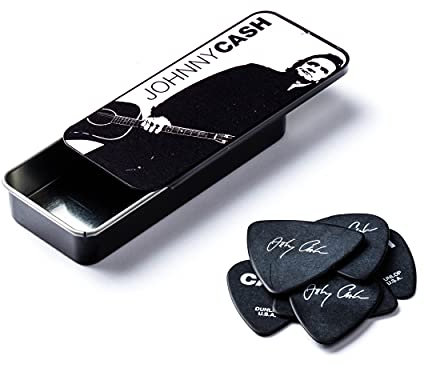JIM DUNLOP Plektrum Johnny Cash, Legend, Nylon, Schachtel aus Metall mit 6 Stück, Stark