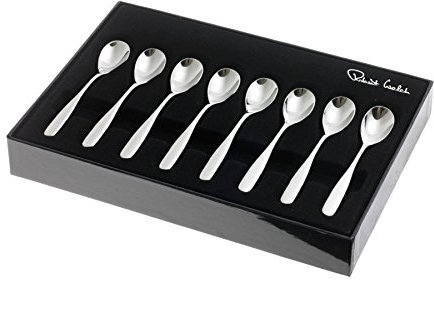 Robert Welch Stanton Satin Small Espresso Spoons, Set of 8. Made from Stainless Steel. Dishwasher Safe.