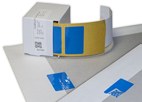 haggiy Siegel-Etiketten - Sicherheitsetikett 40 x 20 mm zum Nachweis von Manipulationsversuchen, 50 Stück in Spendebox (Blau)