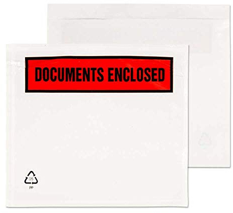 Blake Purely Packaging - Document Enclosed Wallet C7 (123 x 111mm) - Pack of 1000 - C7 Plastic Wallets - Confidential Documents - Peel & Seal Plastic for Address/Invoice/Shipping Labels (PDE12)