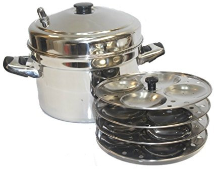 Tabakh IC-204 4-fach Edelstahl Idli Kocher mit starken Griffen, macht 16 Idlis