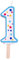 PME Blue Number 1 Candle, Large Size