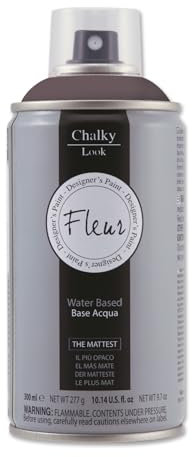 FLEUR Spray Vernice Chalk Paint, Extra Opaco, all' Acqua senza Odore, MultiSuperficie, 300 ml F15 Chocolate Blush, Effetto Gesso, Shabby Chic Vintage, per Mobili, per Interno - Esterno