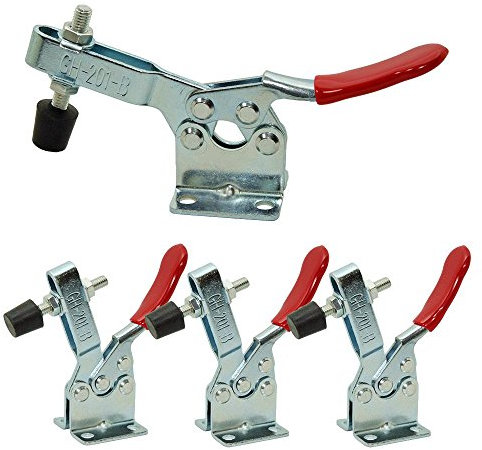 XRPAOWA 4 PCS Toggle Clamp 201B Hand Tool 198Lbs Holding Capacity Antislip Horizontal Quick Release Heavy Duty