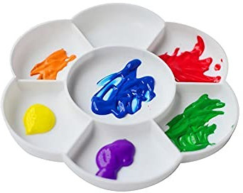 Wady Lot de 2 palettes à Peinture en Plastique en Forme de Fleur - Blanc