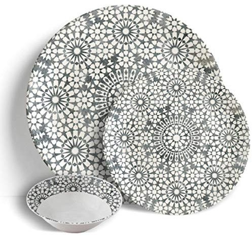 Roma Pebble - 18pc Dinner Set - Ceramic Porcelain China