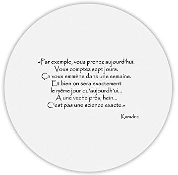 Mygoodprice Tapis de Souris Rond Kaamelott Karadoc à Une Vache près